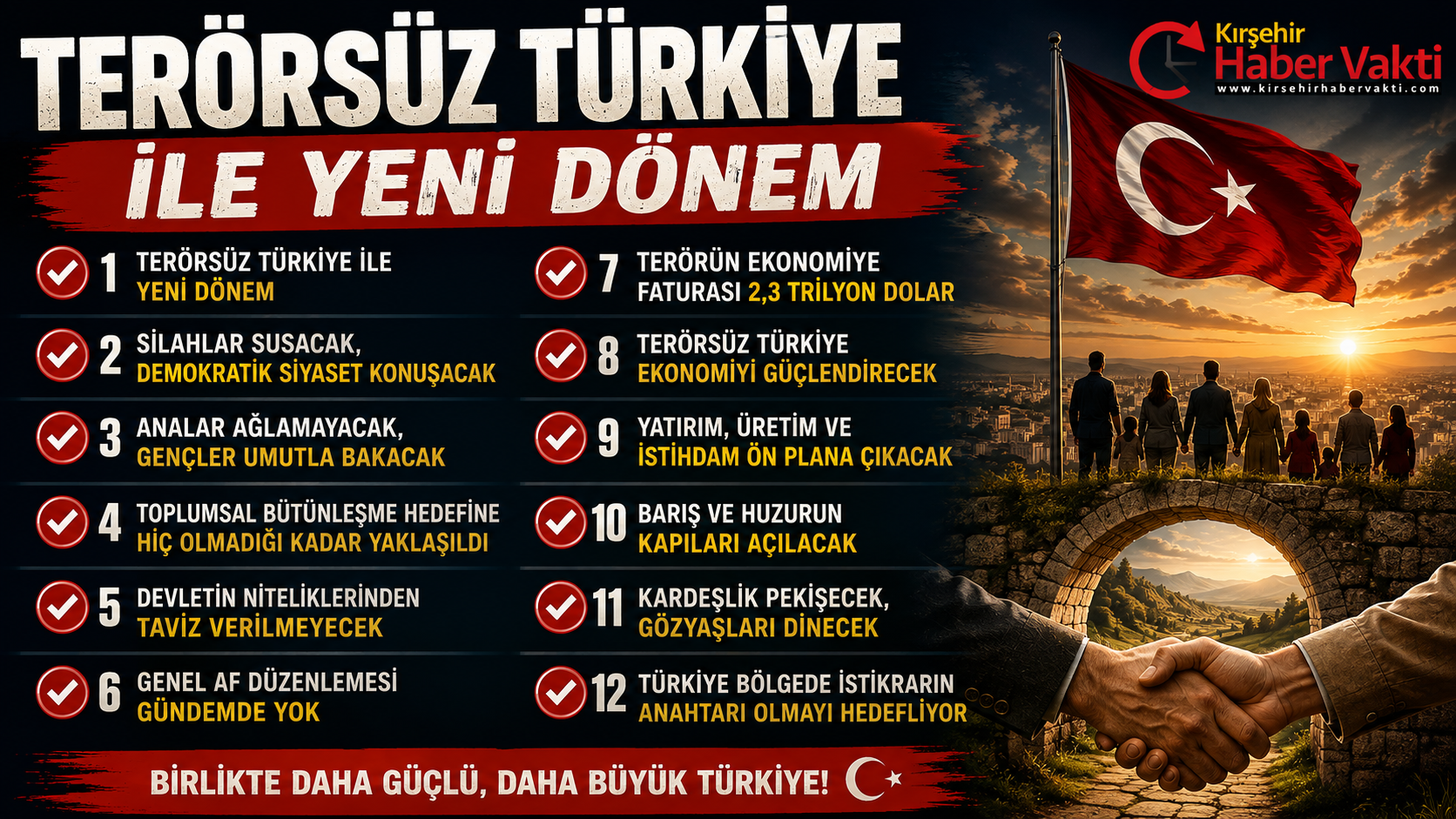 TERÖRSÜZ TÜRKİYE: HEDEF BİRLİK, HUZUR VE GÜÇLÜ GELECEK